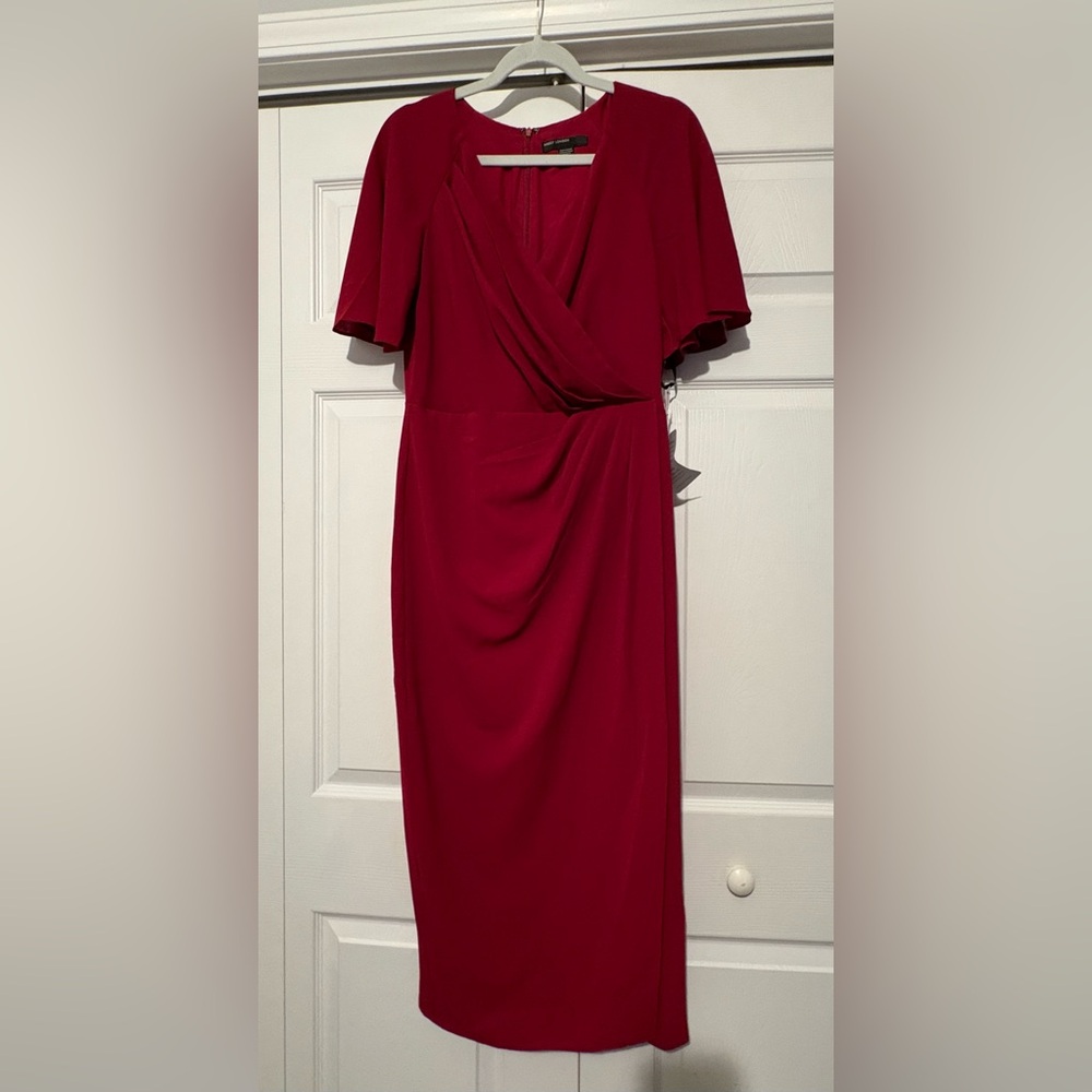 Maggy London Deep Red Midi Dress